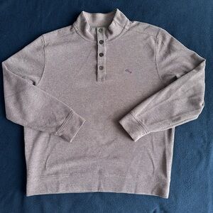 Tommy Bahama Men’s Quarter Button Mock Neck Sweater – Purple Knit